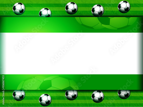 Football soccer panel on green