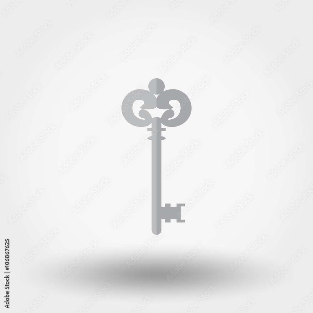 Key icon. Flat. Key icon. Flat.