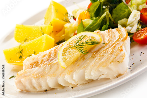Photography Fish dish - fish fillet and vegetables