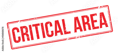 Critical Area red rubber stamp on white