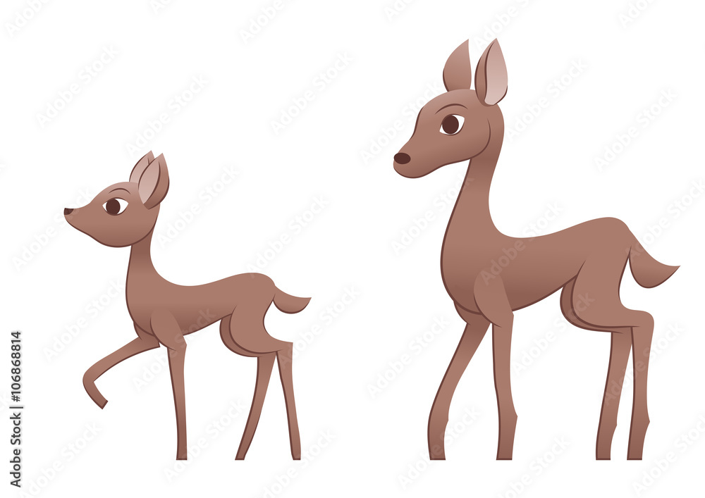 Mother deer and fawn Mother deer and fawn