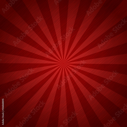 Red color burst background or sun rays