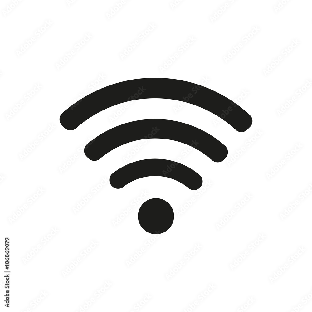 Wifi icon in flat style, black color white background Wifi icon in flat style, black color white background