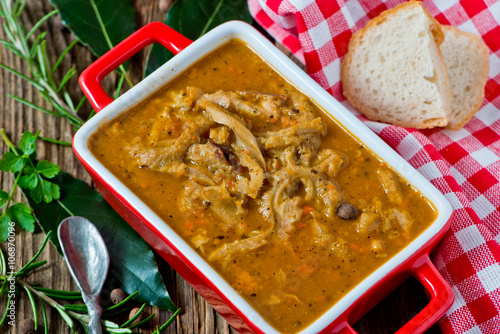 polish beef tripe soup photo