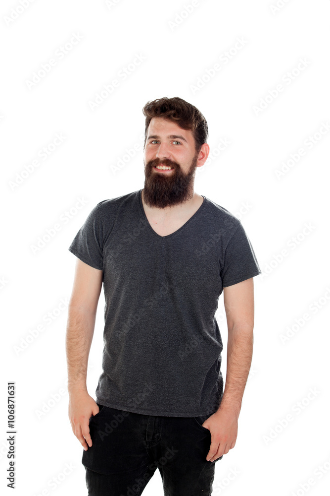 Handsome man with long beard Handsome man with long beard
