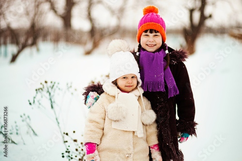 Child happy outdoors.