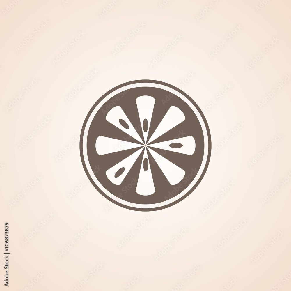 Ripe Lemon Slice Icon on Dark Gray Color. Eps-10. Ripe Lemon Slice Icon on Dark Gray Color. Eps-10.