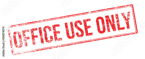 Office Use Only red rubber stamp on white