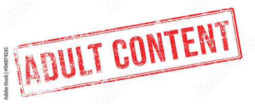 Adult Content red rubber stamp on white