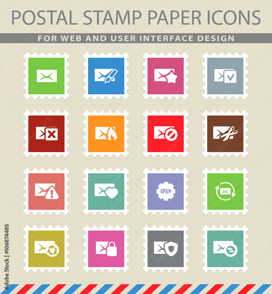 Mail and envelope icons set Mail and envelope icons set