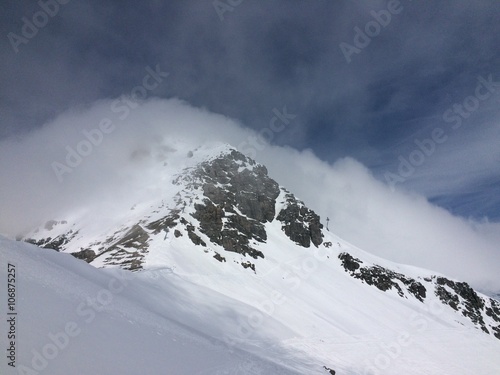 Mountains in winter, covered in snow