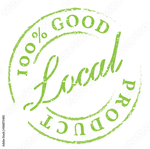 Local Product green rubber stamp on white