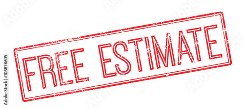 Free Estimate red rubber stamp on white