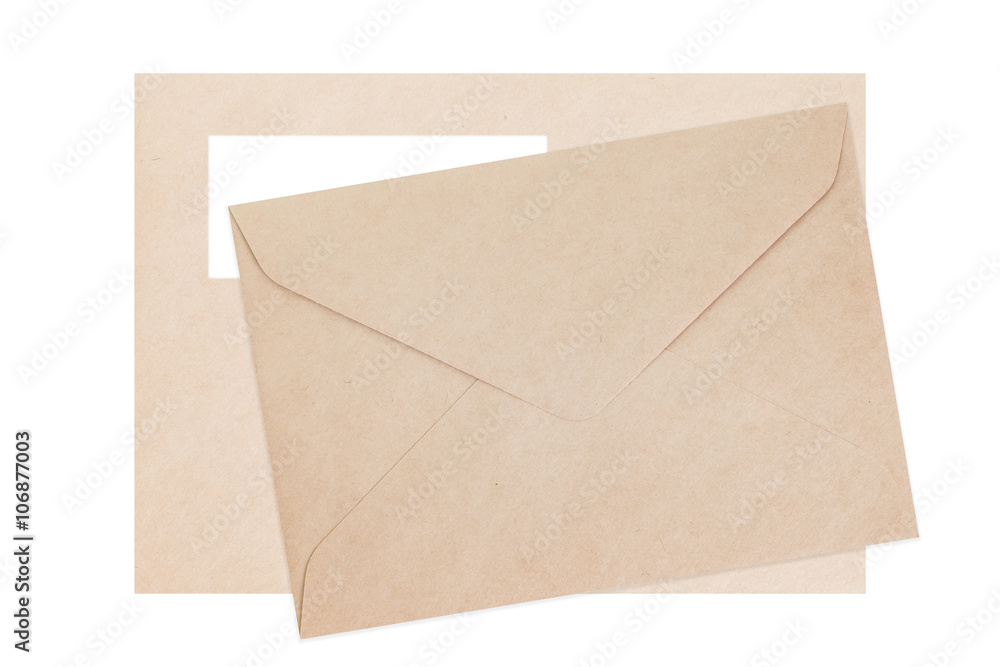 Brown paper envelope isolated on white background Brown paper envelope isolated on white background