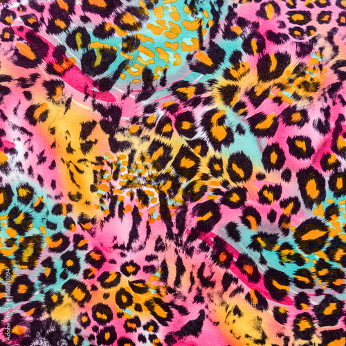 texture of print fabric striped leopard photo