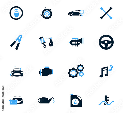 Car shop icons set