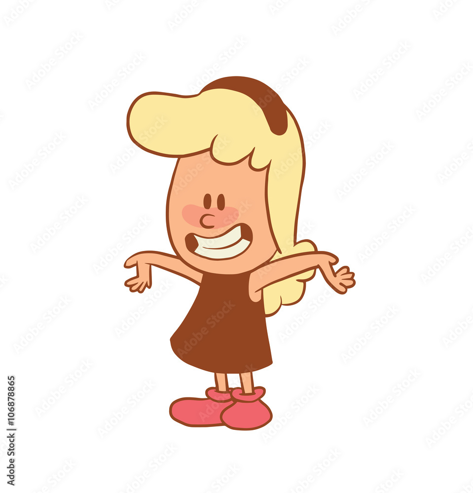 Cartoon Blonde Little Girl