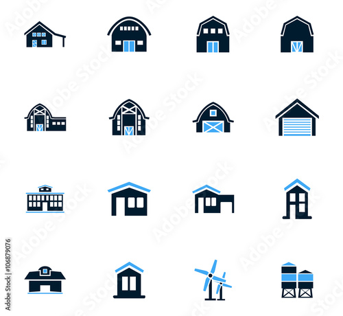 farm building icon set
