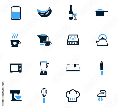 Food and kitchen icons set