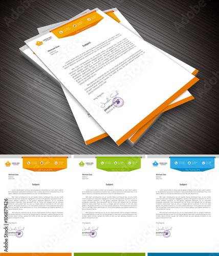 Letterhead.File contains text editable AI, EPS10,JPEG and free font link used in design.
