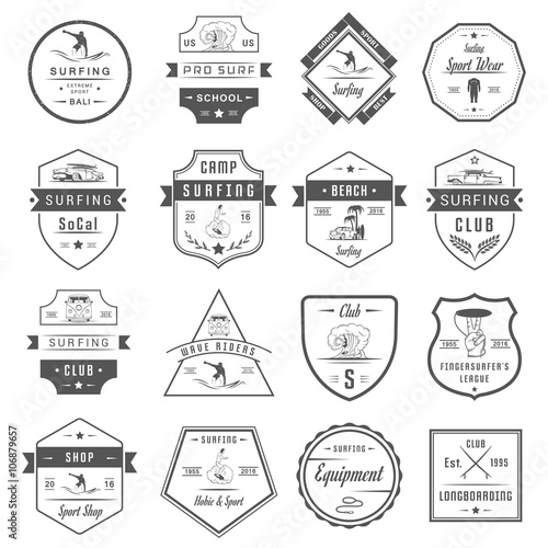 Vector Set Surf Badges, Sign and Logos