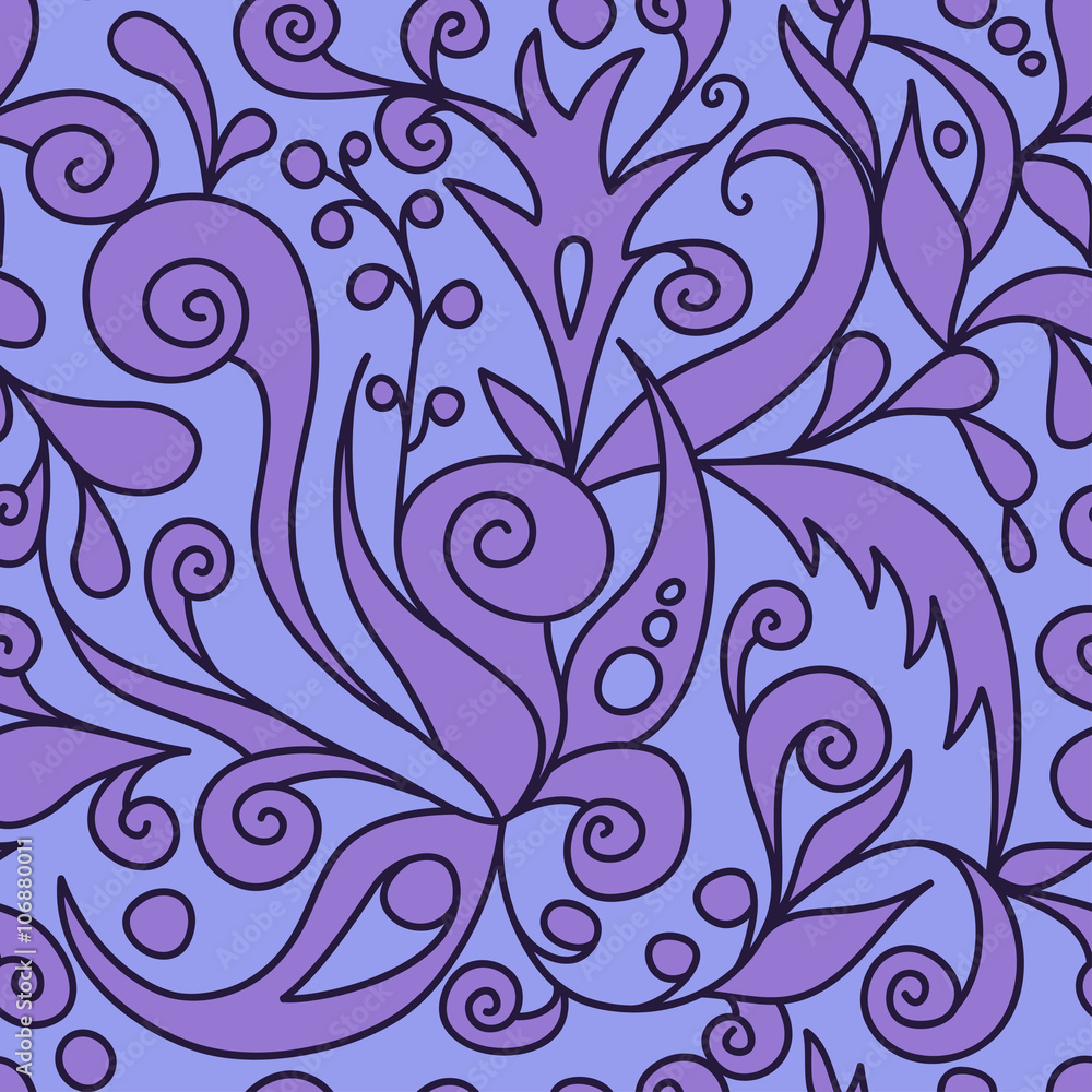 Violet ornamental seamless pattern. Coloful vector illustration Violet ornamental seamless pattern. Coloful vector illustration