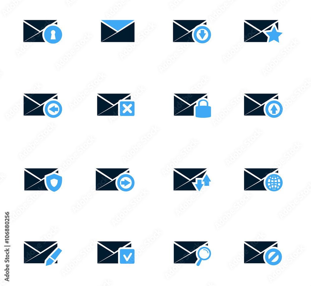 Mail and envelope icons set Mail and envelope icons set