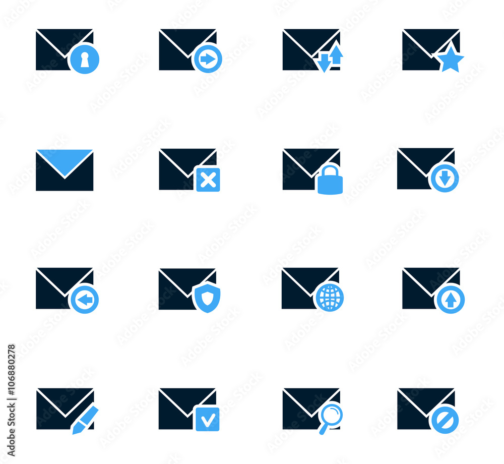 Mail and envelope icons set Mail and envelope icons set
