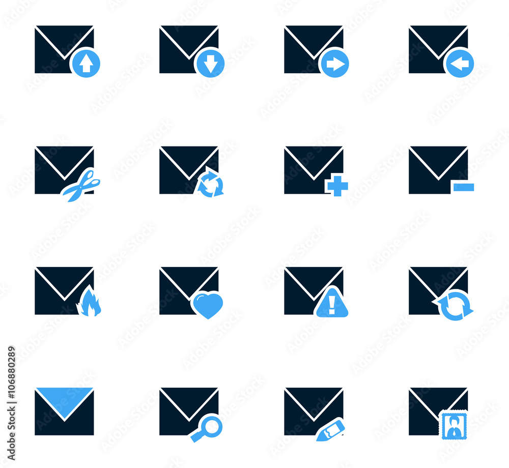 Mail and envelope icons set Mail and envelope icons set