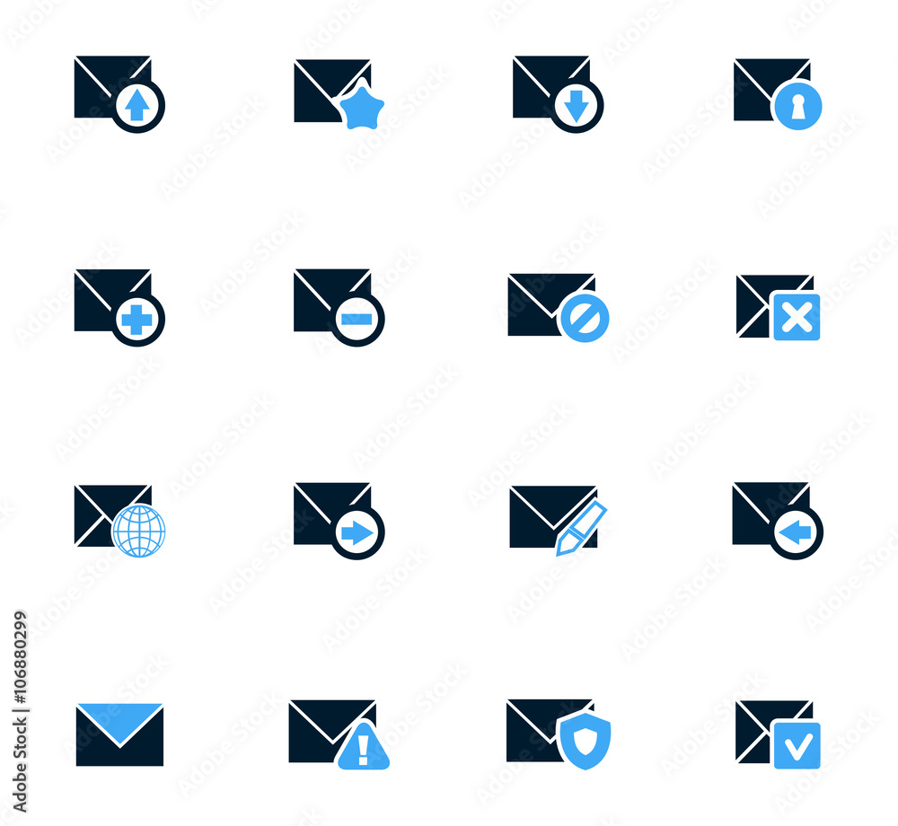 Mail and envelope icons set Mail and envelope icons set