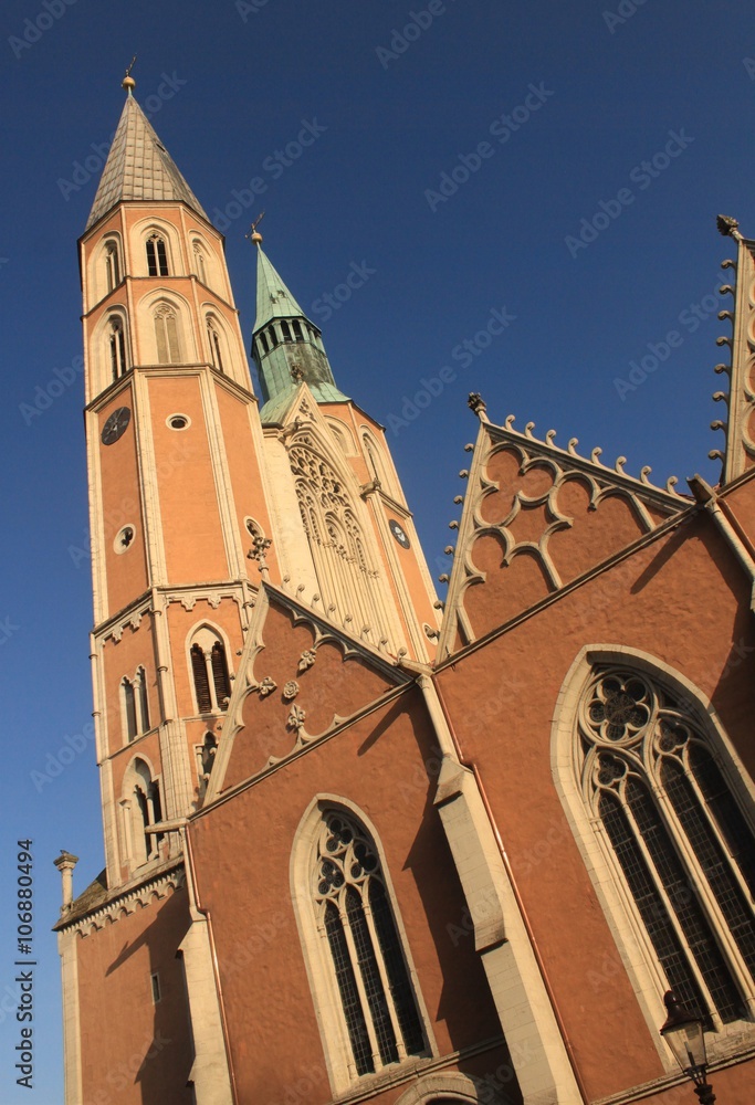 Braunschweig, Blick von Süden auf das Turmpaar von St. Katharinen Braunschweig, Blick von Süden auf das Turmpaar von St. Katharinen