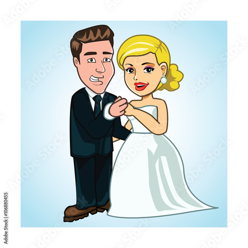 bride and groom wedding vector