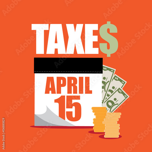 Tax day flat design. EPS 10 vector.