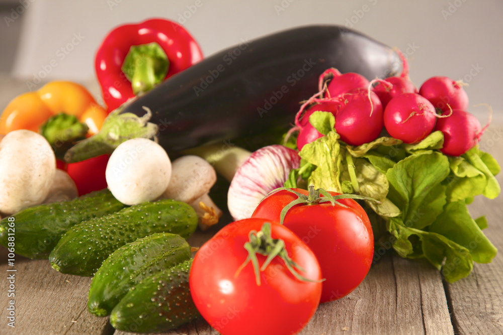 Vegetables . Fresh Bio Vegetable in a Basket. Over Nature Background Vegetables . Fresh Bio Vegetable in a Basket. Over Nature Background