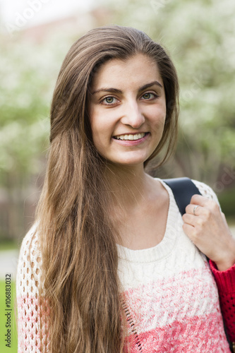Wallpaper Mural Caucasian student smiling on campus Torontodigital.ca