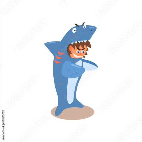 Boy Desguised As Shark photo