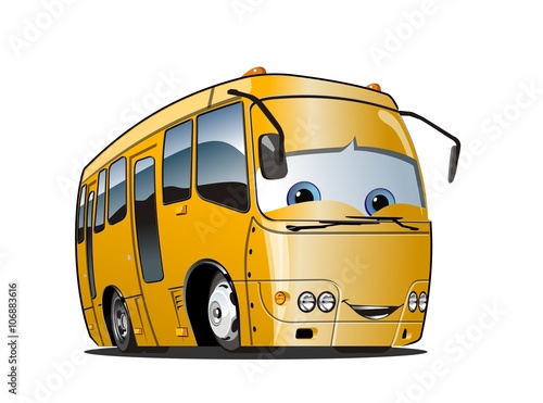 Cartoon School Bus isolated on white background. Available EPS-10 vector format separated by groups and layers for easy edit