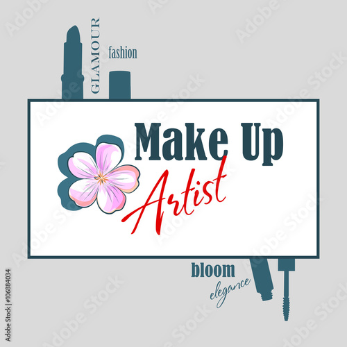 Makeup artist Logo with flower