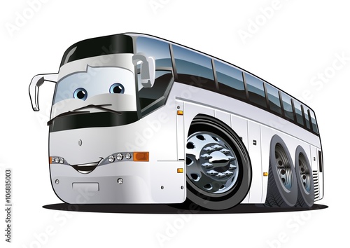 Cartoon Tourist Bus. Available EPS-10 vector format separated by groups and layers with transparency effects for one-click repaint