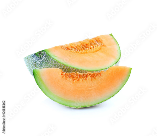 Ripe cantaloupe melon isolated on white background