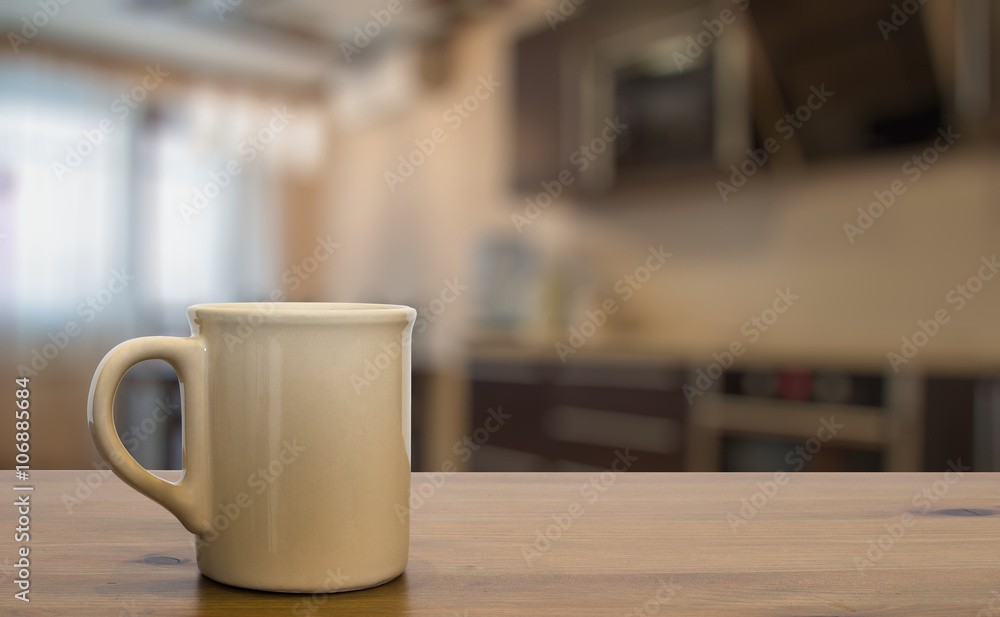 mug on old wooden table mug on old wooden table