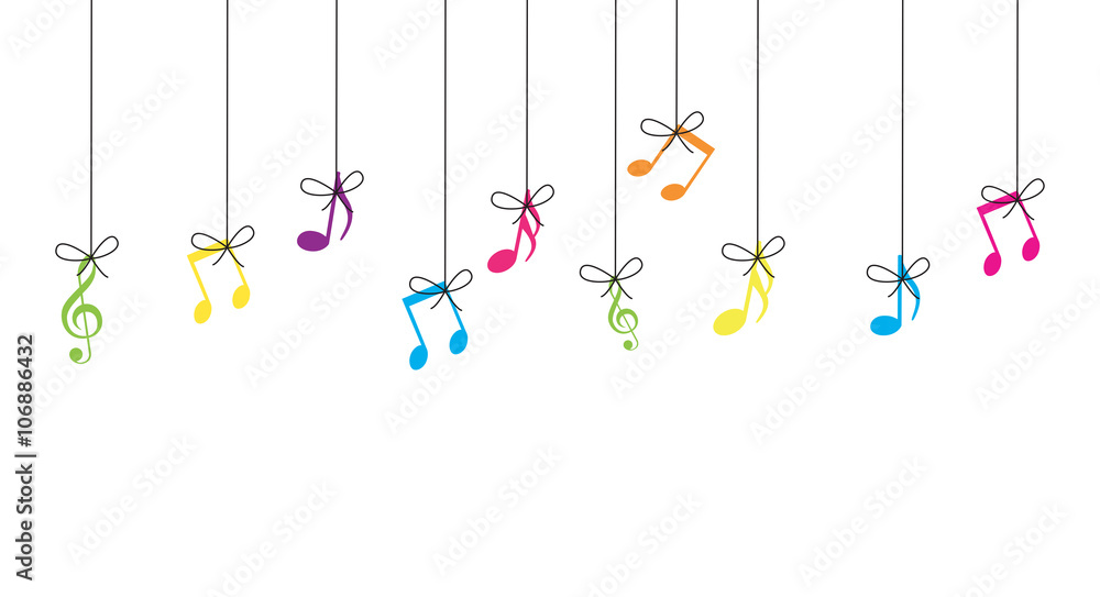 Fototapeta premium notes de musique suspendues