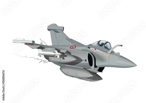 Vector Cartoon Fighter Plane. Available EPS-10 vector format separated by groups and layers for easy edit