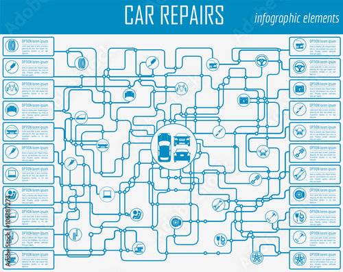 Car service, repair Infographics