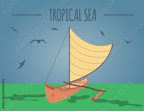 Tropical sea graphic template