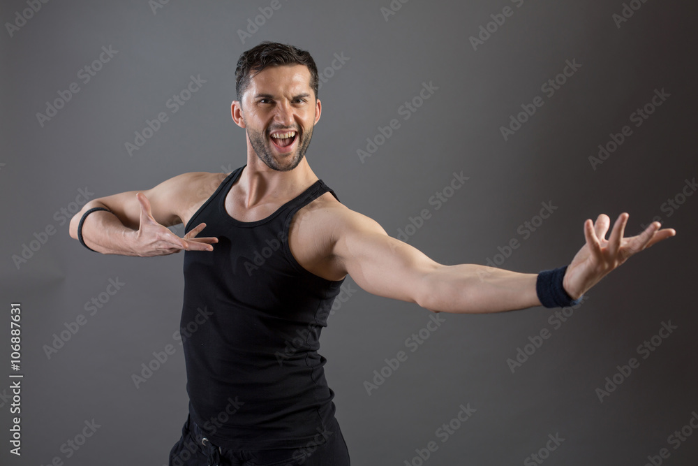 Male dancer in a studio Male dancer in a studio