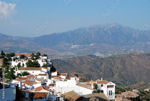 View of white village and mountains, Comares. © arenaphotouk