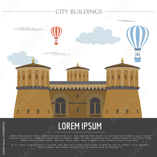 City buildings graphic template. Luxembourg.