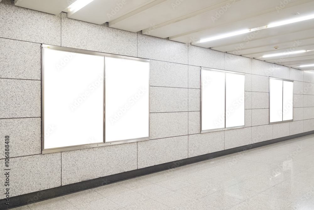 Blank Billboard in city