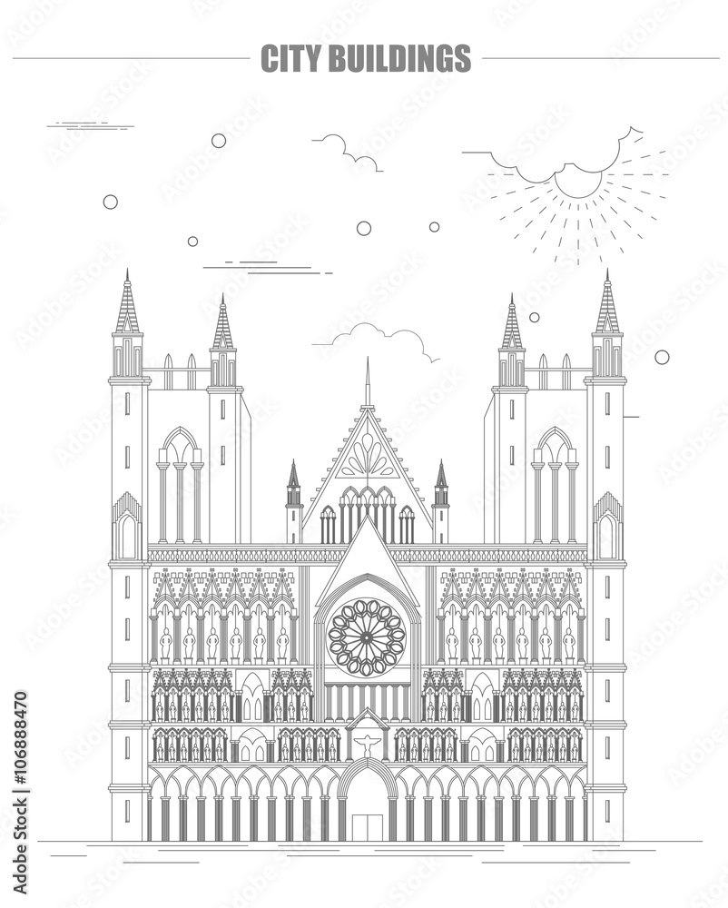 City buildings graphic template. Nidarsdom.